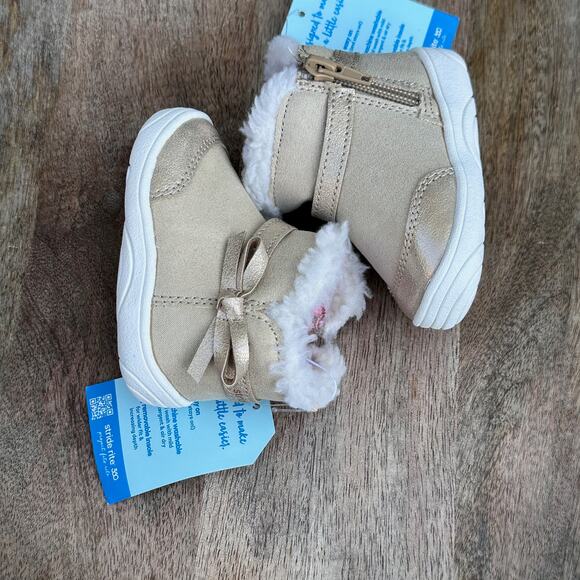 Stride Rite 360 Zia Champagne Boots Size 3M Golden Little Kids Fashion Boots New - Picture 7 of 9